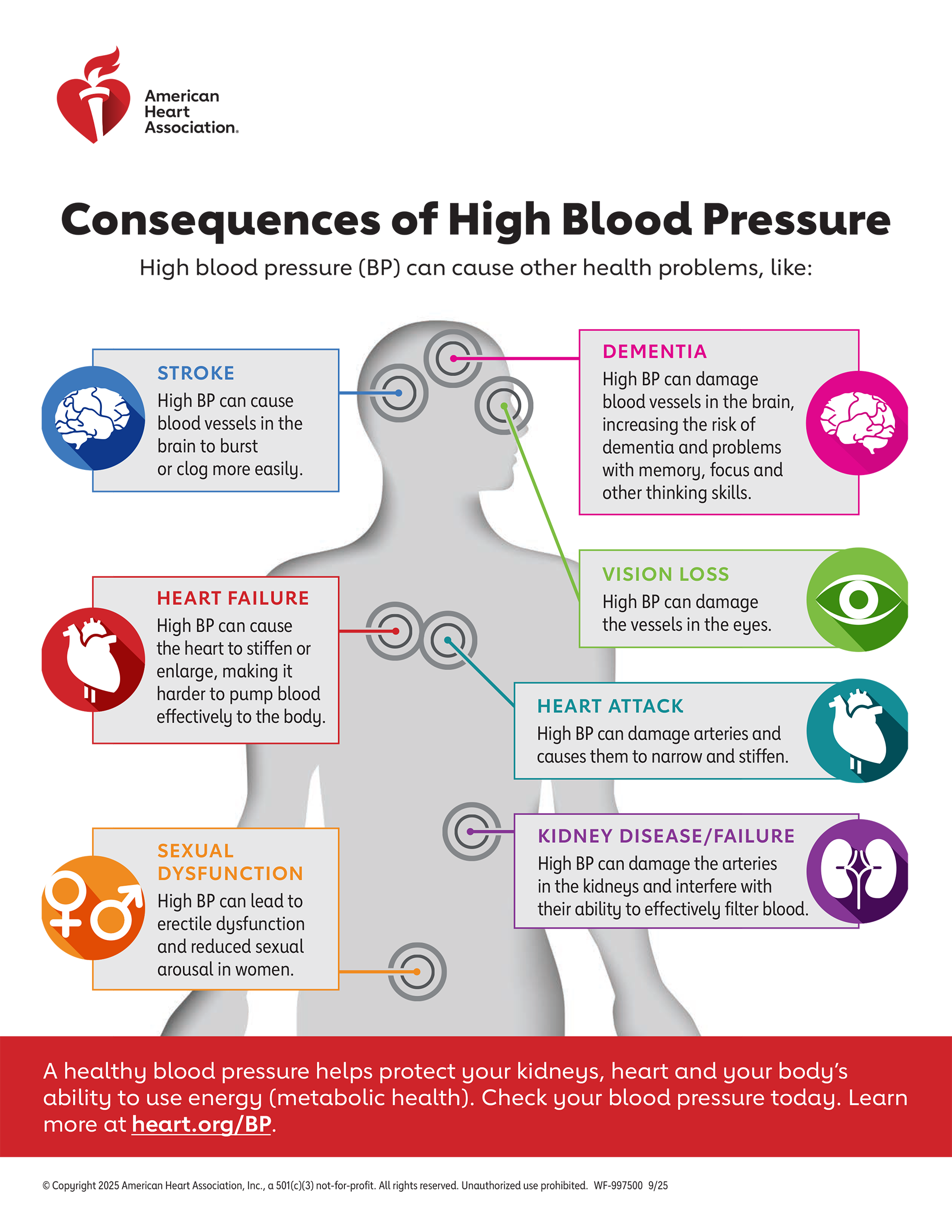 consequences of high blood pressure infographic